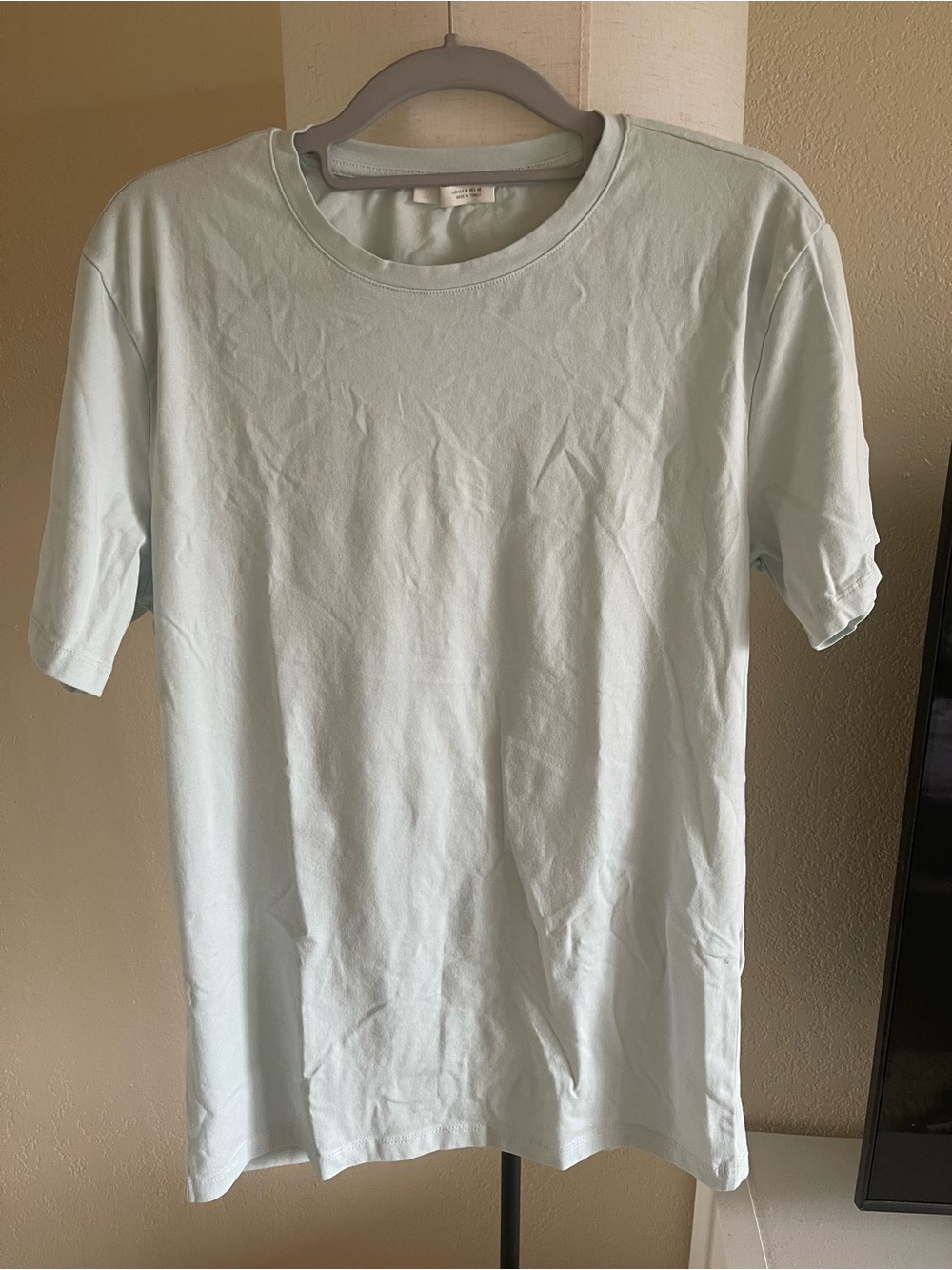 Zara Light Mint Crew Neck Short Sleeve Tee